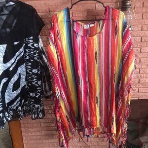Serape poncho type wrap
